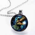 thumbnail image 2 of Starry Dinosaur Glass Circular Pendant Necklace - Elegant Jewelry Piece for Everyday Wear, 2 of 5