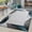 Turquoise, variant on Paco Home Modern Area Rug Bordered with Geometric Pattern Grey Anthracite with Contour Cut,