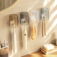 thumbnail image 1 of WRITWAA 2Pcs Hanging Toothbrush Holder Wall Mounted White for Families Simple Design Bathroom, 1 of 8
