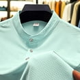 thumbnail image 3 of hotojiny Golf Shirts for Men Casual Short Sleeve Breathable Pique Henley T Shirts Classic Collarless Button Work Shirts for Men, 3 of 6