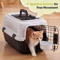 thumbnail image 2 of EDX Dog Crates for Small Dogs & Cat Carriers, Two-Door Plastic Pet Kennel, Top & Front Loading, 23", White&Black, 2 of 6