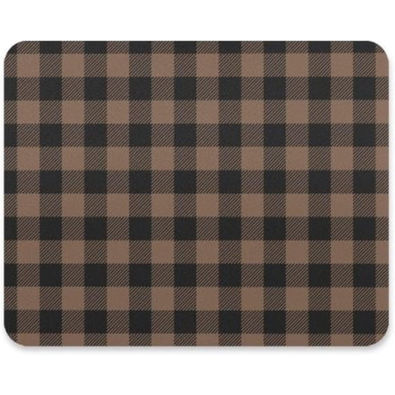 Tartan Coffee Brown Plaid Mouse Pad Cute Mousepad with Non-Slip Rubber Base for Laptop Office