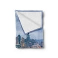 thumbnail image 2 of Cincinnati Soft Flannel Fleece Throw Blanket, Wide Perspective of Suspension Bridge and Apartments Streets Highway Grey Sky, Cozy Plush for Indoor and Outdoor Use, 60" x 80", Multicolor, by Ambesonne, 2 of 5