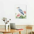 thumbnail image 2 of COMIO  Watercolor Heron Art Print- Crane with Lotus Reed Canvas Wall Art Animal Bird Themed Print for Bedroom Garden Farmhouse Summer Decoration, 2 of 4