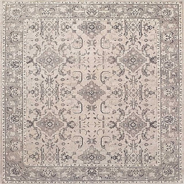 Ahgly Company Tapis d'Intérieur Carré Mid-Century Moderne Rose Pourpre Zone Orientale, 3' Carré