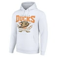 thumbnail image 2 of Men's Starter White Anaheim Ducks Team Logo Graphic Fleece Tri-Blend Pullover Hoodie, 2 of 3