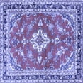 thumbnail image 1 of Ahgly Company Machine Washable Indoor Square Medallion Blue Traditional Area Rugs, 3' Square, 1 of 4