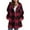 Red, variant on JINMGG Womens Plus Size Coats Clearance Under $15.00,Women's Fashion Keep Warm Casual Hooded Plaid Zip Pocket Jacket Top Blouse Coat