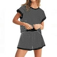 thumbnail image 5 of LEKODE 2 Piece Sets for Women Summer Linen Short Sets for Women Matching Sets Women Clothing Sweatsuit Lounge Set Womens Beach Vacation Clothes for Women Black M, 5 of 5
