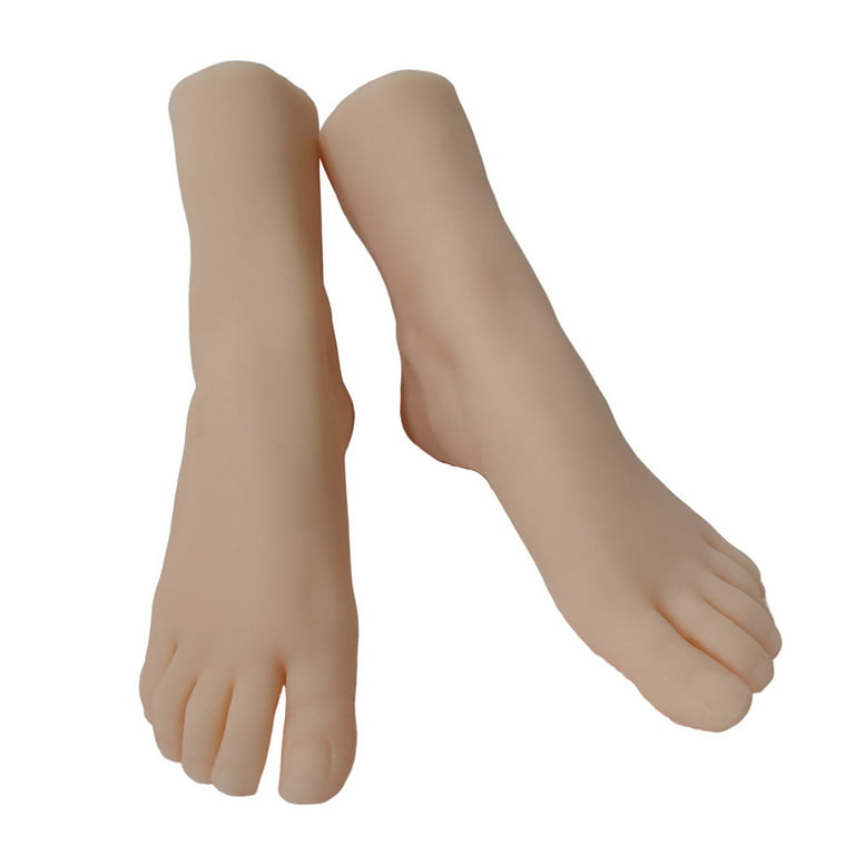 INTSUPERMAI Lifesize Feet Model Display Model Silicone Female Mannequin  Foot Display for Jewerly Sandal Shoe Sock Display 1 Pair (US 5.5) 