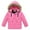 Rose Red, variant on KYAIGUO Kids Toddler Ski Parka Jacket for Boys Girls Windproof Rain Jacket Winter Warm Hooded Coats Solid Color Thickened Ski Outerwear 3-12 Years Old