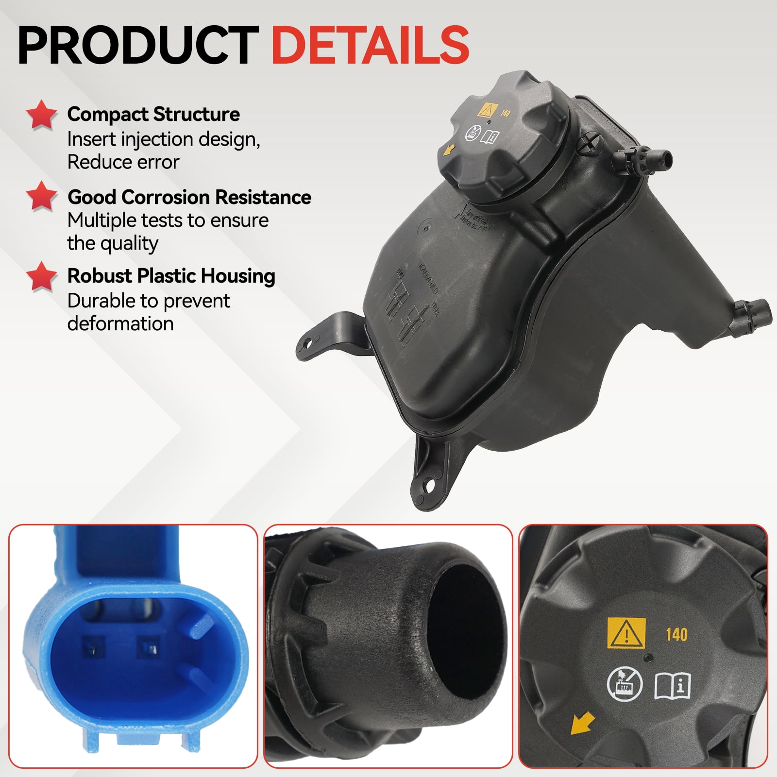 OEMASSIVE Coolant Reservoir Expansion Tank W/ Sensor Cap for BMW 128i 135i 325i 328i 335i