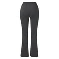 thumbnail image 4 of IDALL Flare Leggings Wide Leg Pants Woman Womens Flare Leggings No Front Seam Flare Yoga Pants with Tummy Control Crossover Leggings With Pockets High Waisted Pants Dark Gray M, 4 of 5