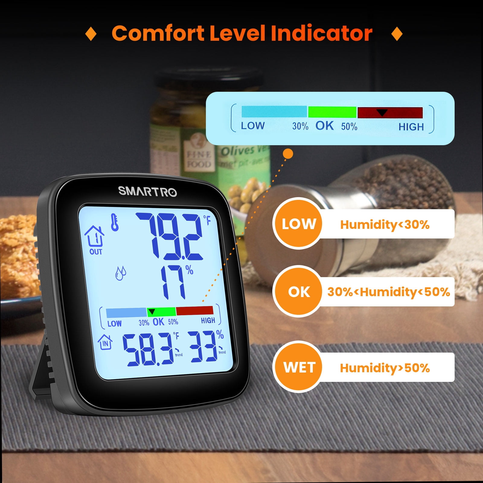 SMARTRO SC92 Professional Digital Wireless Indoor Outdoor Thermohygrometer