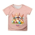 thumbnail image 1 of Haut Musical T-Shirt Filles Pâques Filles Manches Courtes Imprimé T-Shirt Haut Décontracté, 1 of 4