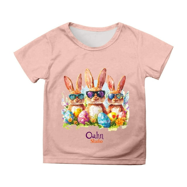 T-shirts à Manches Courtes pour Garçons Ados, Chandail de Pâques, Dessin Animé de Pâques, Col Rond Décontracté, T-Shirts Basiques, Chemises pour Garçons, Taille 8-10 Ans