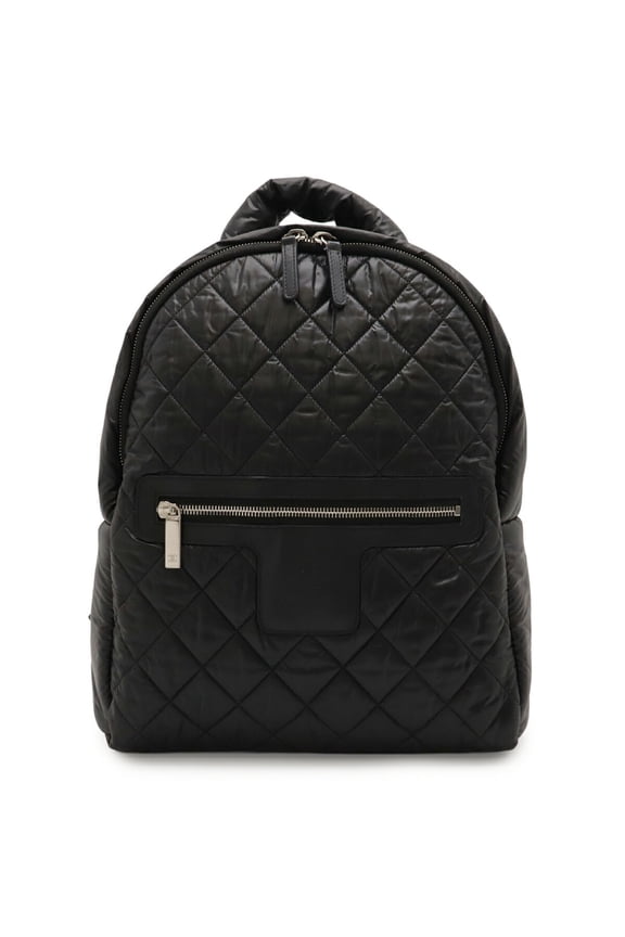 Pre-Owned CHANEL Coco Cocoon Backpack/Daypack in Quilted Nylon and Leather, Black... (Fair)