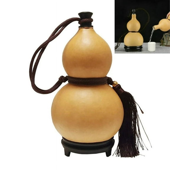 Gourd Wine Flask Outdoor Water Bottle with Tassel Rope Outdoor Portable Water Bottle with Stopper Flagon Kettle Chinese