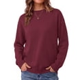 thumbnail image 2 of MOSHU Crewneck Sweaters for Women Drop Shoulder Women Sweaters Long Sleeves Fall Tops Knit Pullover Sweaters, 2 of 11