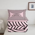 thumbnail image 5 of Homewish Abstract Stripes Twin Comforter Sets,Classic Geometric Bedding Set,Pink Black,Pink Reversible,2 Pieces,1 Comforter and 1 Pillowcase, 5 of 7