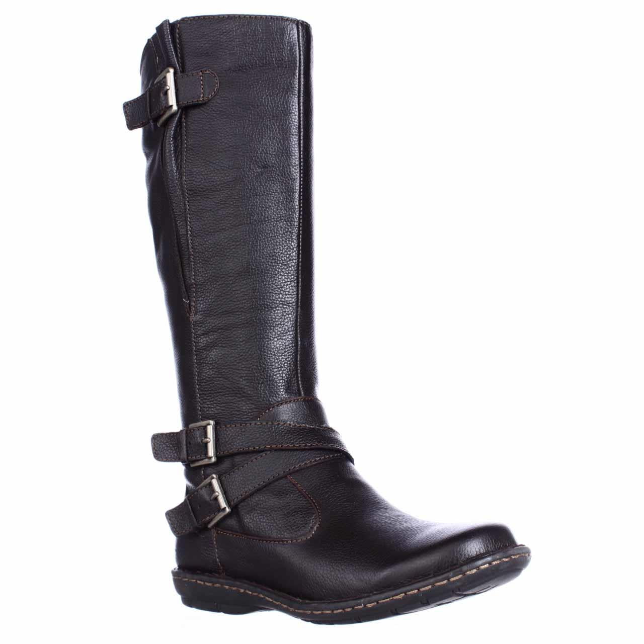 Womens B.O.C. Born Barbana Multi Strap Riding Boots Dark Brown