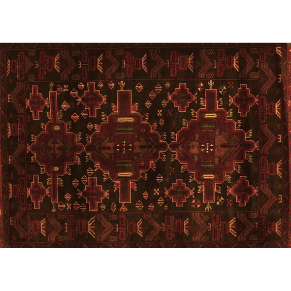 Ahgly Company Indoor Rectangle Persian Orange Traditional Area Rugs, 4' x 6'