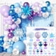 thumbnail image 4 of Juego de guirnalda de globos de color azul y morado con temática de hielo y nieve para fiestas de niñas, decoración de cumpleaños para niños de Frozen, globos de látex para baby shower, 4 of 4
