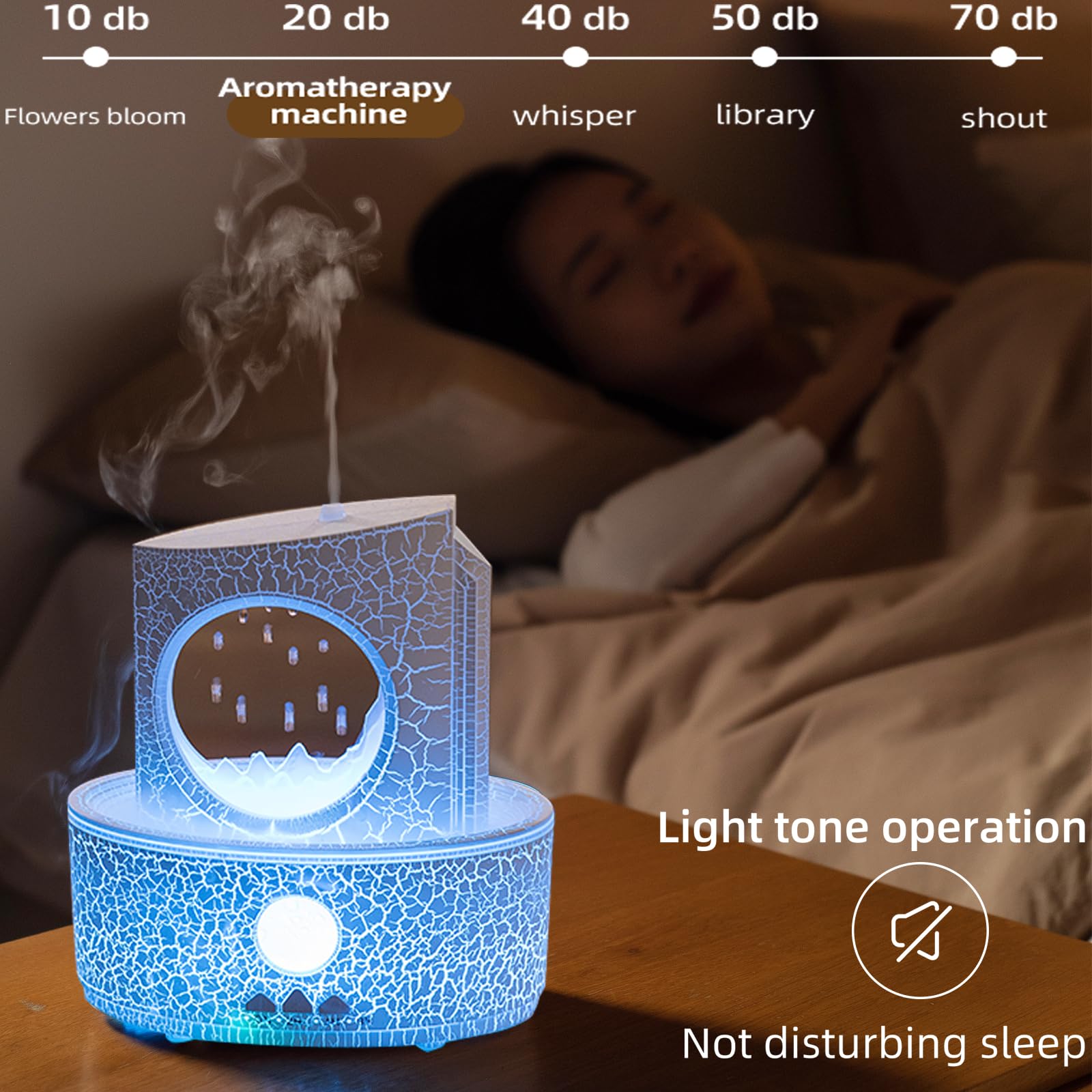 Aromatherapy Raindrop Diffuser & Humidifier, 3-in-1 Essential Oil Diffuser with 3 Color Changing Lights, 4 Timer Modes & Auto-Off, 300ml Quiet Ultrasonic Cool Mist Humidifier for Home, Office, Desk