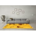 thumbnail image 3 of Ahgly Company Machine Washable Indoor Square Abstract Yellow Modern Area Rugs, 8' Square, 3 of 4