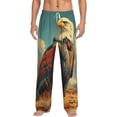 thumbnail image 2 of Picia Western Desert Cactus Bald Eagle Mens Soft Woven Cotton Elastic Waistband Sleep Pajama Pant Lounge Sleep Pant With Pockets And Drawstring-Small, 2 of 9