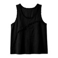 thumbnail image 7 of VBVC Women's Cotton Linen Frayed Trim Tank Tops , Ladies' Casual Summer Crew Neck Blouses , Breathable Sleeveless Shirts For Women,Black,S-2XL, 7 of 7