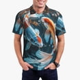 thumbnail image 1 of Balery Cute Koi Fish Serenity Camisa Polo de Hombre con Estampado, de Manga Corta y Tejido Medio, Camisa Tipo Golf Polo-Large, 1 of 6