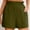 Green, variant on Sakmal Women Shorts Black Ruffle Solid 5 Inch Inseam High Waisted Shorts with Pockets