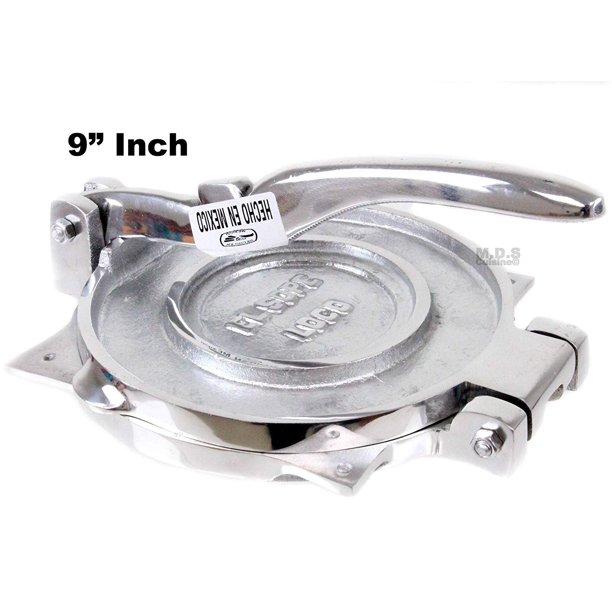 Tortilla Press Maker 9” Aluminum Heavy Duty Commercial Dough Press