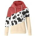 thumbnail image 2 of Lyinloo Women Cow Print Pullover Hoodies Long Sleeve Drawstring Hooded Tops Sweatshirt, 2 of 3