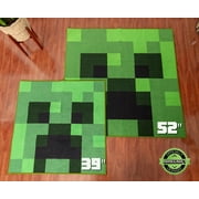 Minecraft Green Creeper Square Area Rug | 52 Inches