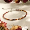 thumbnail image 2 of Mookaite 3mm Round Shape Smooth Cut Beads 7 inch Adjustable Silver Plated Clasp Bracelet for men, women, unisex. Link Chain Stacking Bracelet.|LINK_04649, 2 of 4