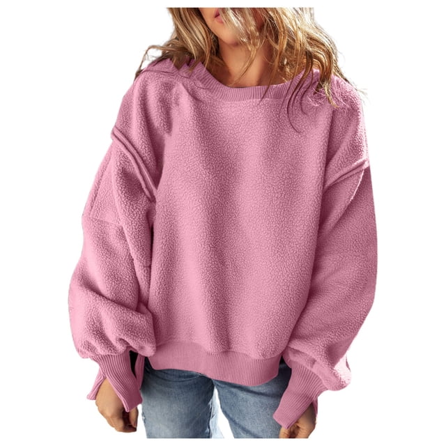 SNKSDGM Chandails à Col Rond pour Femmes Chandails Graphiques pour Femmes Coupe Ample Graphique Chandail Décontracté pour Femme à Col Rond Design à Empiècements Haut à Capuchon Ample m