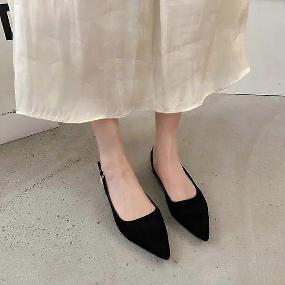 Women's Shoes 2024 Classic High Heel Slingbacks Fashion Sexy Pumps Pointed Toe Solid Color Dress ShoesNegro41