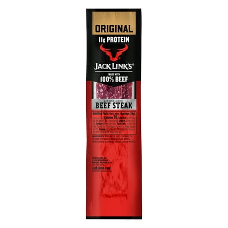 Jack Link’s Beef Steaks, Original, Made with 100% Beef, 11g of protein per steak, 1 oz Steak