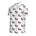 thumbnail image 3 of Daiia Dachshund Dog Pattern Men’s Polo Shirts,Solid Deck Shirt,Classic Fit, Breathable Cotton Polo for Casual and Sport Wear-X-Large, 3 of 9