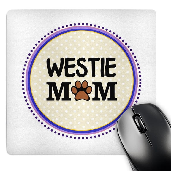 3dRose, Westie Dog Mom - West Highland White Terrier - Doggie mama by breed - doggy lover paw print - owner, MousePad