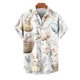 thumbnail image 4 of Blusa y camisa de manga corta con cuello vuelto para hombre, blusa informal de moda con cuello vuelto, blusa estampada de manga corta con botones, blusa de poliéster para hombre, 4 of 5