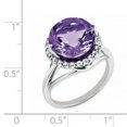 thumbnail image 2 of Sterling Silver Rhodium-Plated White Topaz & Amethyst Ring (Size 7) Made In Thailand qr3084am-7, 2 of 2