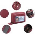 thumbnail image 3 of Rawiri Cartera pequeña de piel auténtica para mujer con protección RFID, mini cartera para mujer, monedero con cremallera, tarjetero con muchas ranuras para tarjetas, 3 of 5