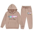 thumbnail image 6 of Toddler Baby Girl Outfits Toddler Fall Winter Clothes Cute Long Sleeve Sweatshirt Tops Pants Set Infant 2Pcs Clothing,4-5 Years,Khaki, 6 of 7