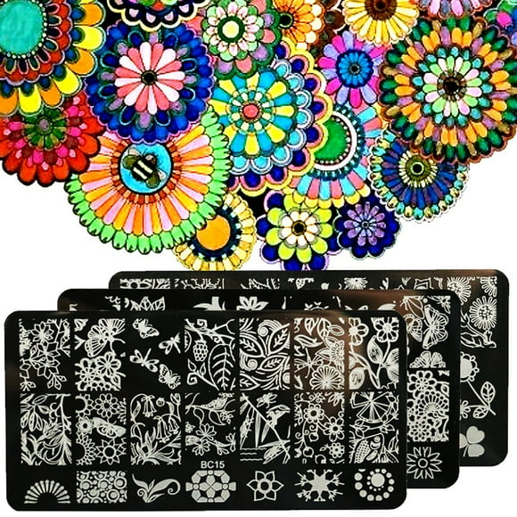 Visland Fashion Flower Butterfly Nail Art Stamp Template Image Plate Manicure Accessory
