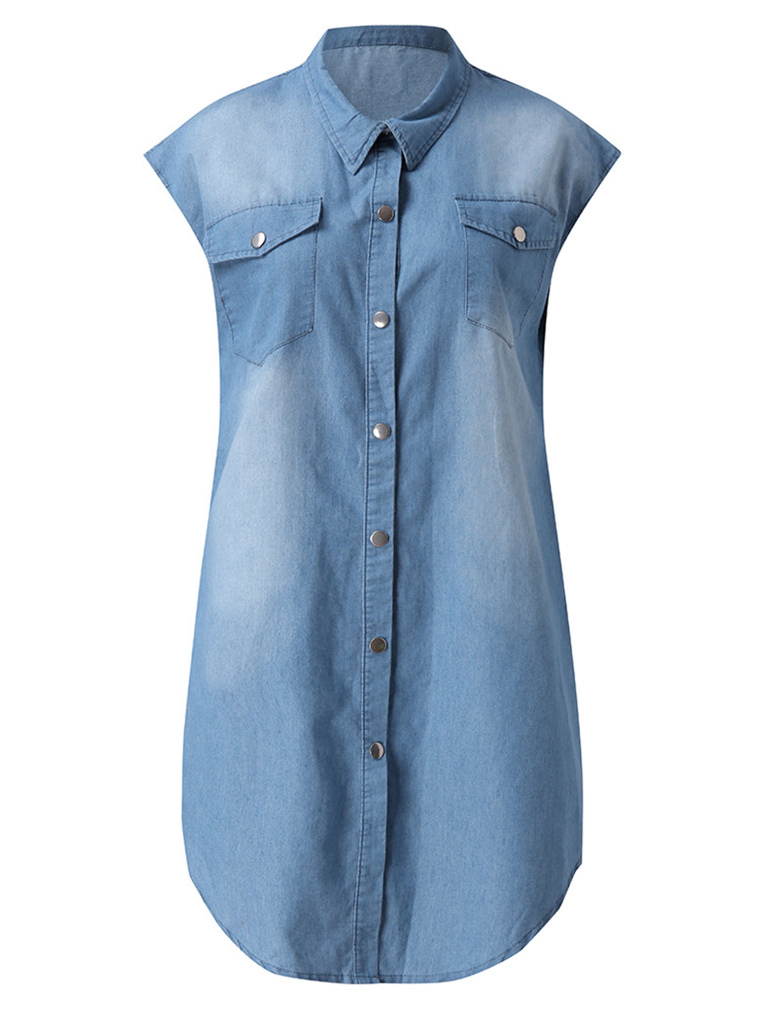 women's plus size denim shirt dress