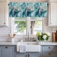thumbnail image 2 of Ocean Turtle Wave Window Valance Curtain Coastal Marine Life Rod Pocket Short Curtain for Living Room, Bedroom & Kitchen Window Decor 42x12in, 2 of 8