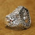 thumbnail image 4 of 925 Sterling Silver Thorn Heart Cross Sword Punk Ring TA460 US Size 14, 4 of 16